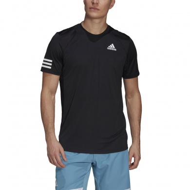 adidas Koszulka tenisowa Club 3 Stripes czarna męska